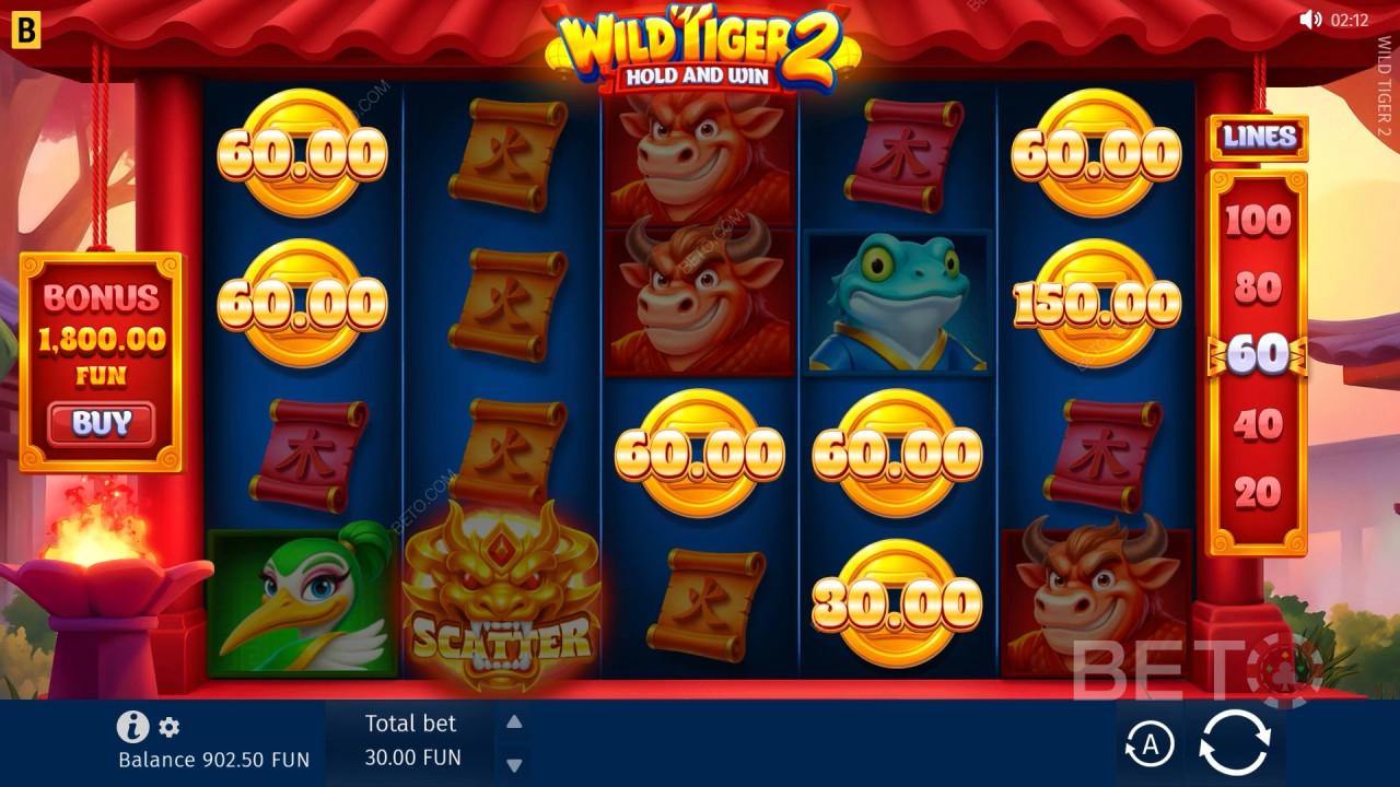 รีวิวเกม Wild Tiger 2 โดย BETO Slots
