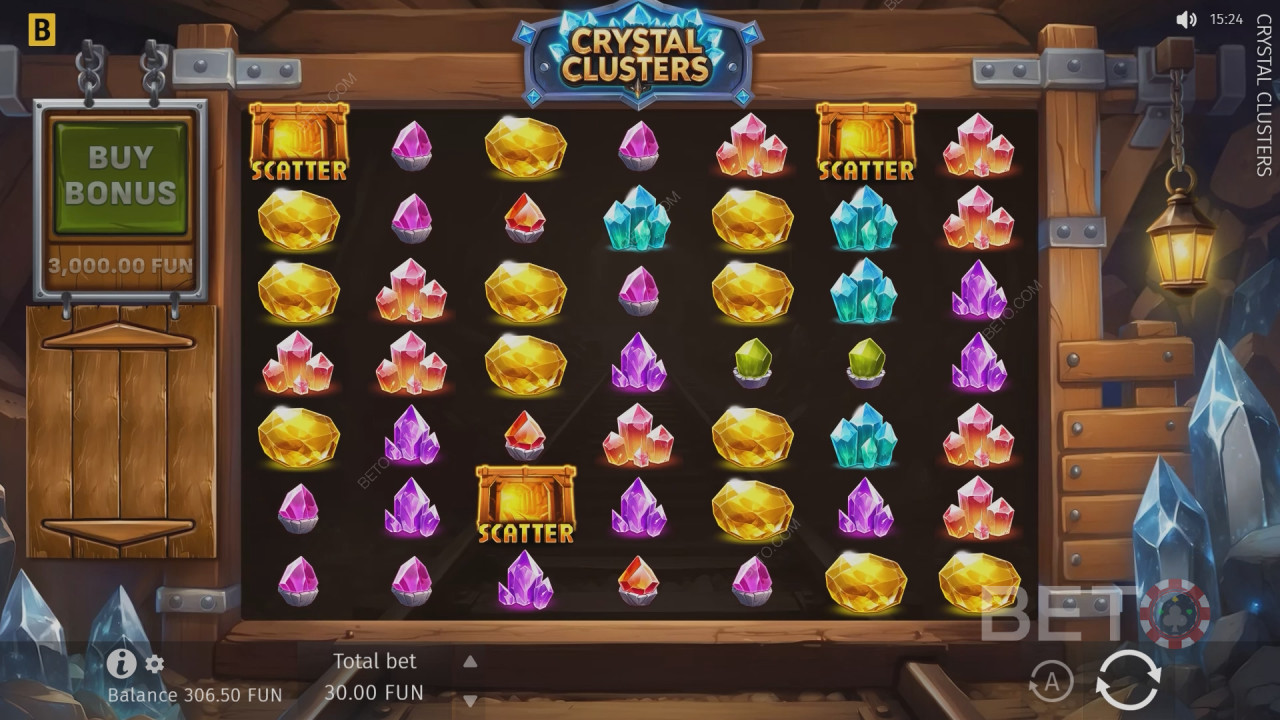 รีวิวเกม Crystal Clusters โดย BETO Slots