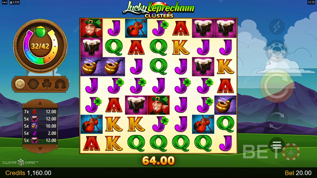 วิธีเล่น Lucky Leprechaun Clusters ของ Microgaming