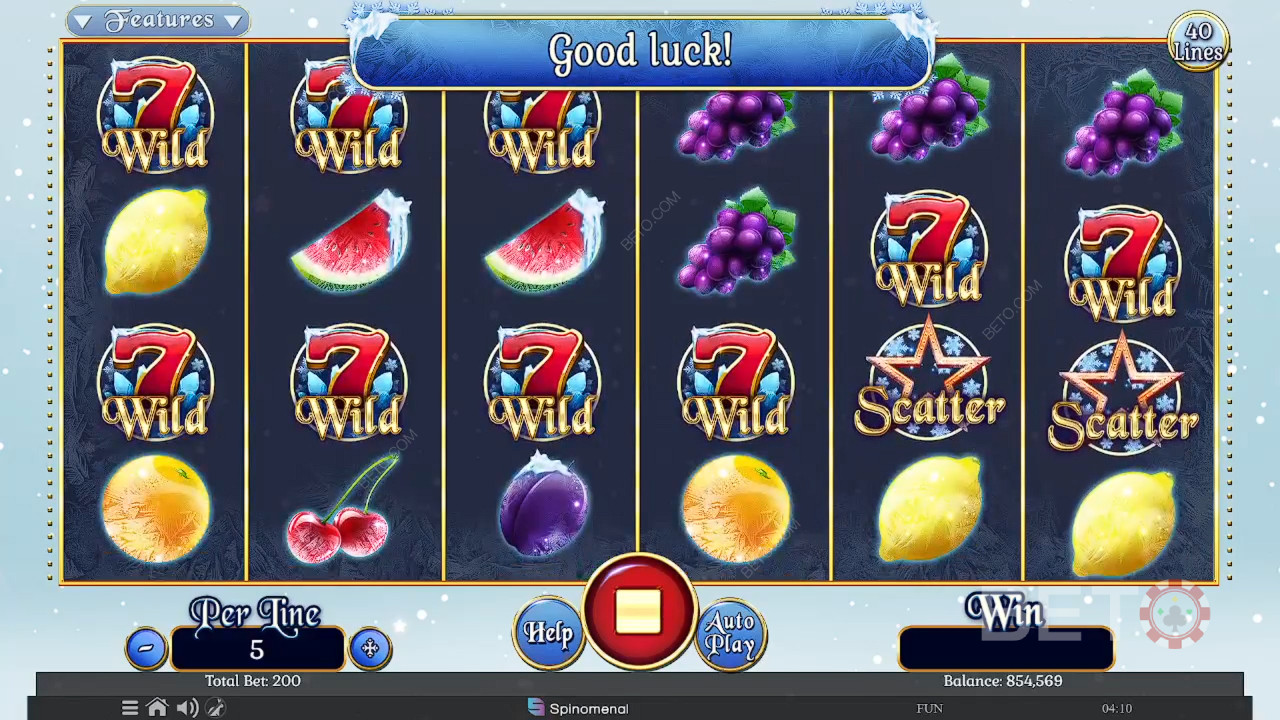 รีวิวเกม Fruits On Ice Collection 40 Lines โดย BETO Slots