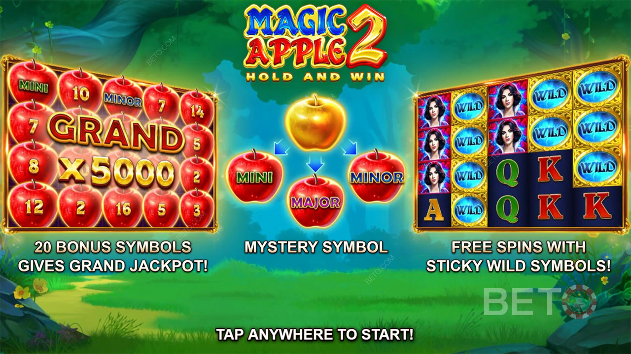 คำอธิบายฟีเจอร์โบนัสใน Magic Apple 2 โดย Booongo
