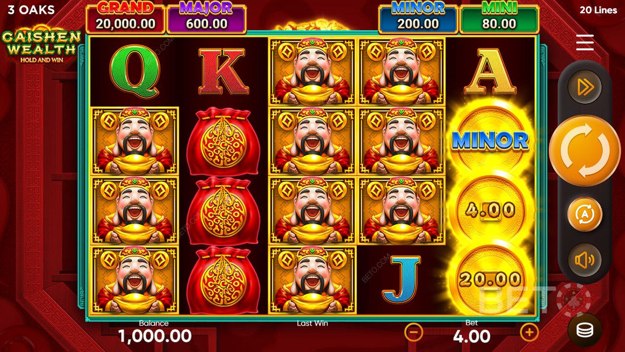 รีวิว Caishen Wealth Hold and Win โดย BETO Slots