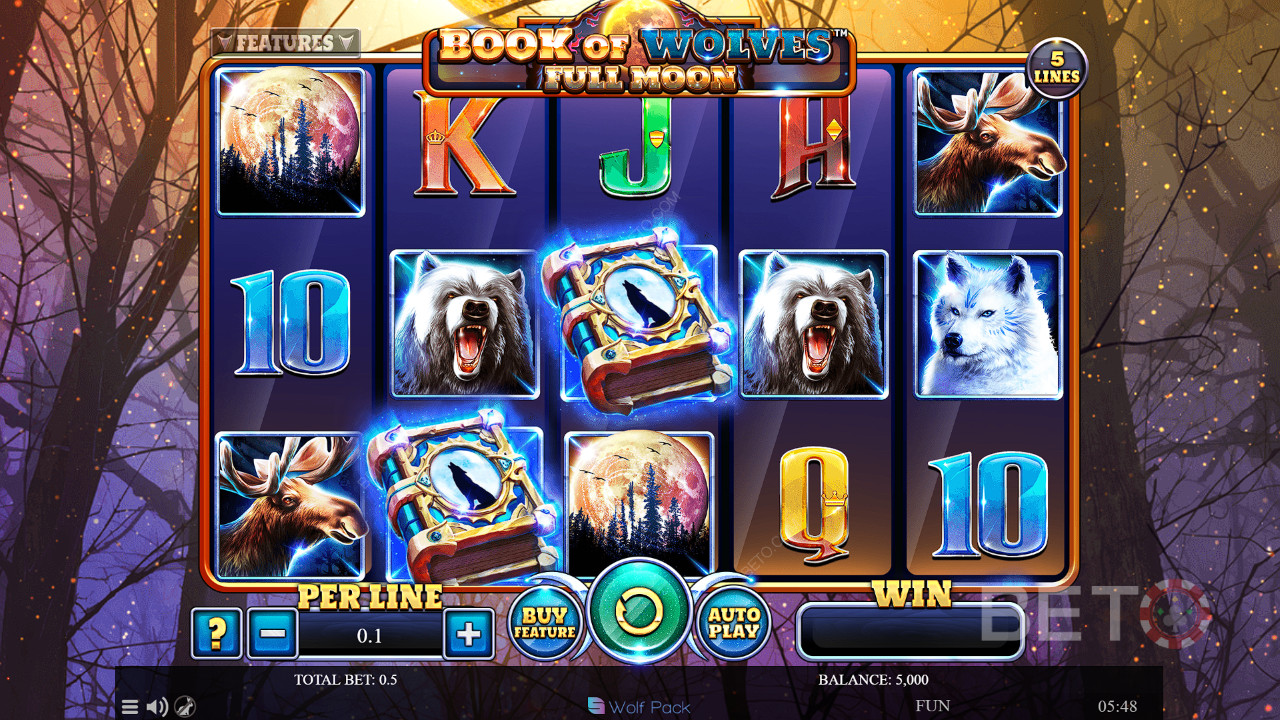Book Of Wolves - รีวิวพระจันทร์เต็มดวงโดย BETO Slots