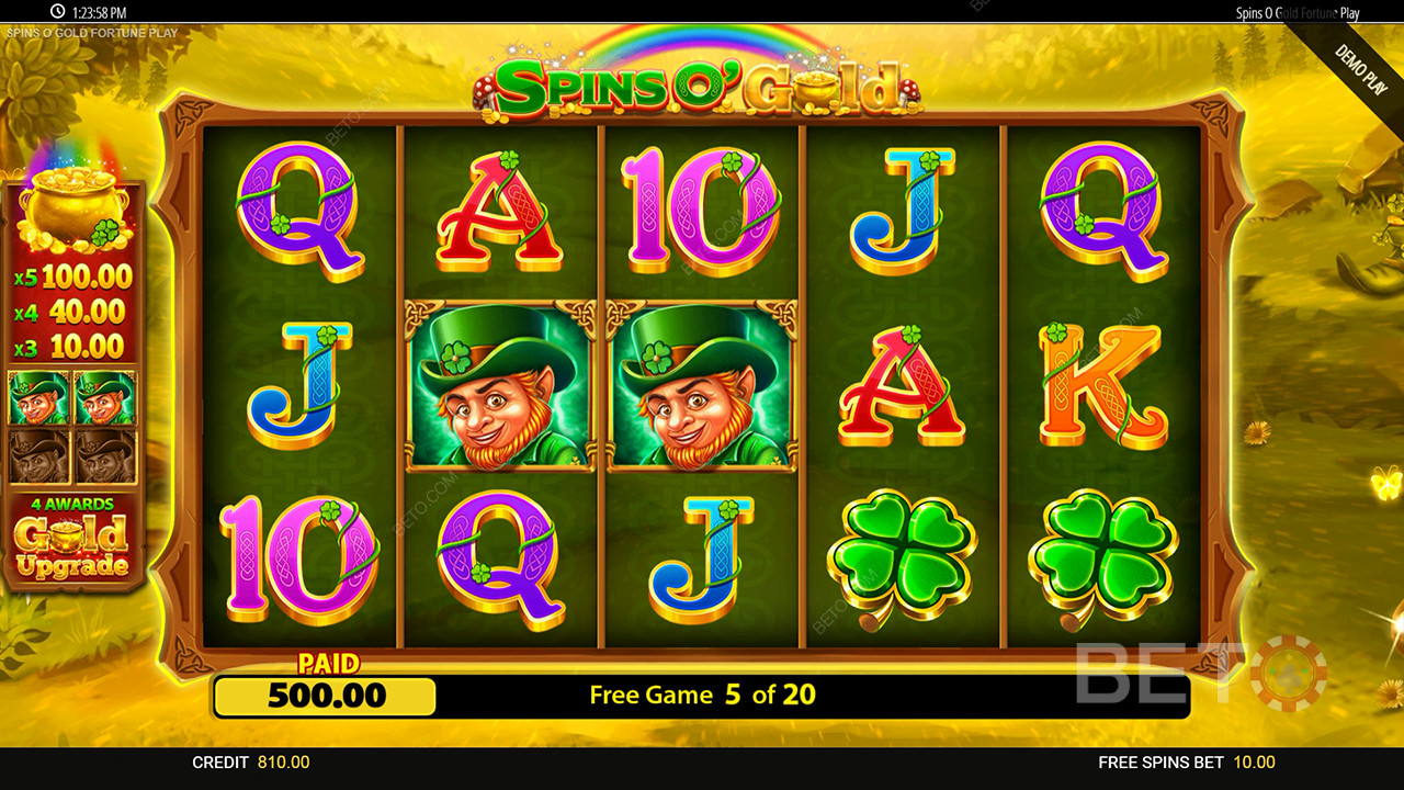 ฟีเจอร์โบนัสที่อธิบายไว้ใน Spins O